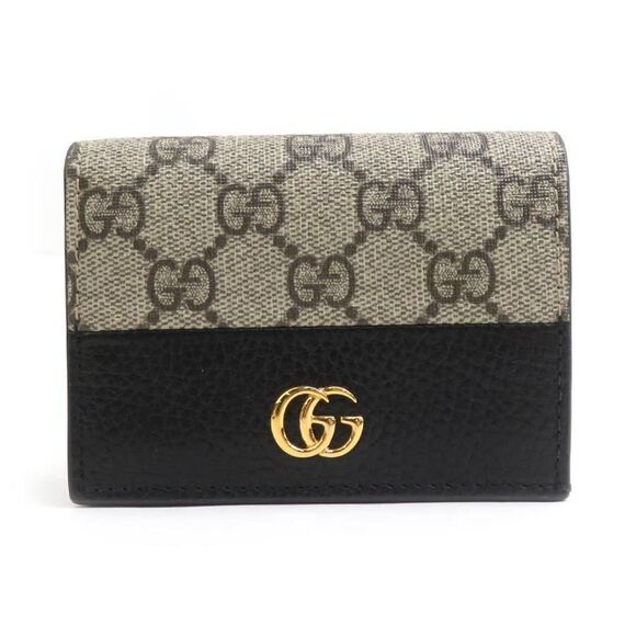 Gucci Handbags - GUCCI Black Leather GG Marmont Wallet